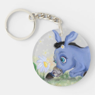 Little Donkey and Daisy - Add Your Picture / Text Key Ring