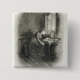 Little Dorrit, from 'Charles Dickens: A Gossip abo 15 Cm Square Badge