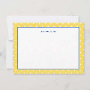 Little Dots Blue and Yellow Personalised Card