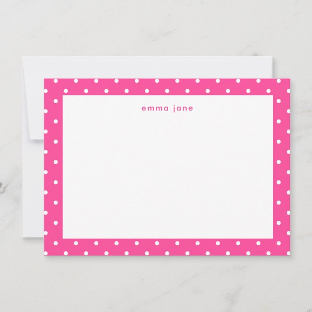 Little Dots Hot Pink Personalised Card (Front)