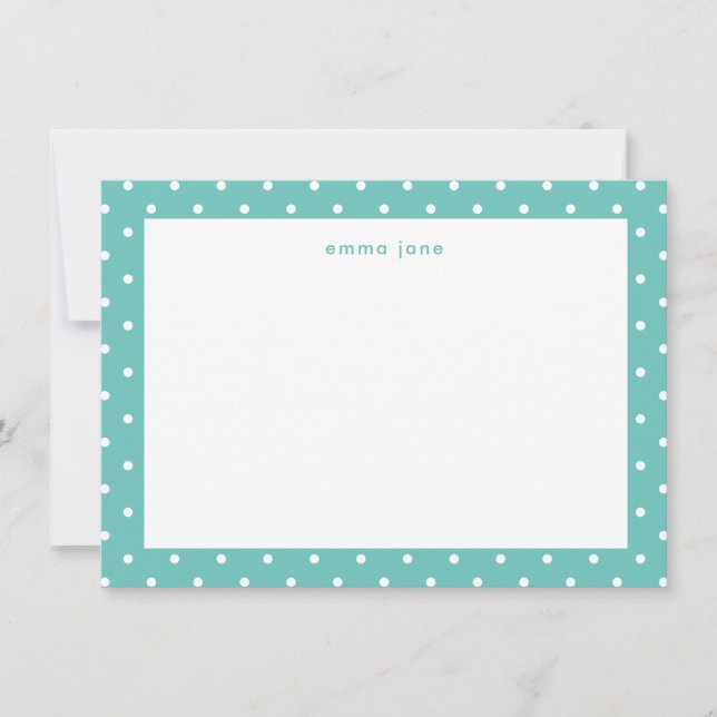 Little Dots Mint Green Personalised Card (Front)