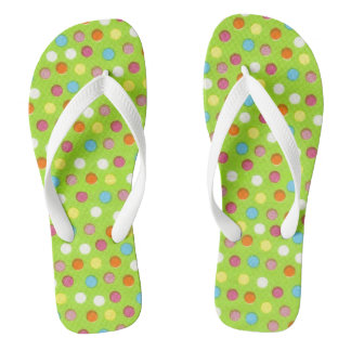 Little Dots on Green Jandals