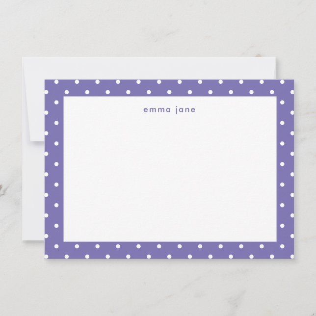 Little Dots Periwinkle Blue Personalised Card (Front)