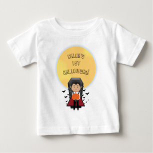 Little Dracula 1st First Halloween Vampire & Moon Baby T-Shirt