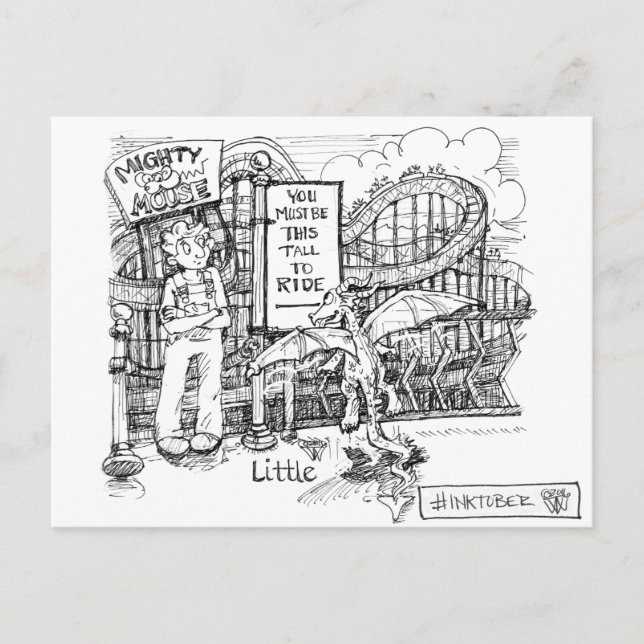 Little Dragon at Theme Park Postcard (Front)