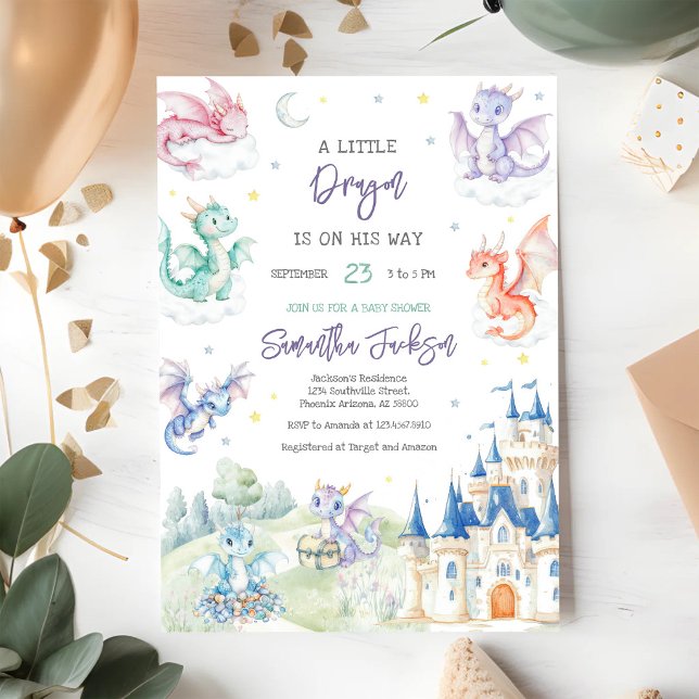 Little Dragon Baby Shower Invitation (Creator Uploaded)