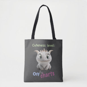 Little Dragon Cuteness Level Cute Adorable Funny  Tote Bag