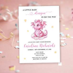 Little Dragon is on the way Baby Shower Invitation
