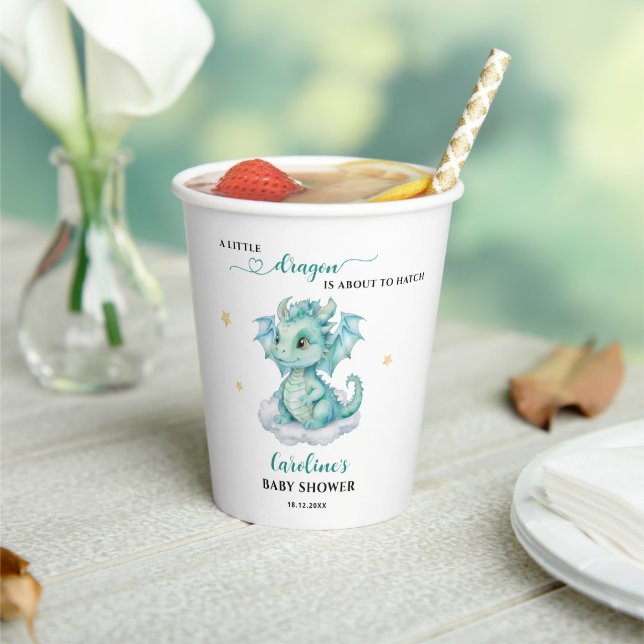 Little Dragon is on the Way Baby Shower Paper Cups (Insitu)