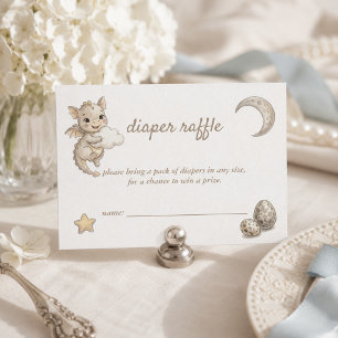 Little Dragon Magical Baby Shower Diaper Raffle Enclosure Card