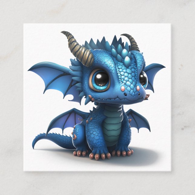 Little Dragon Square Business Card (Front)