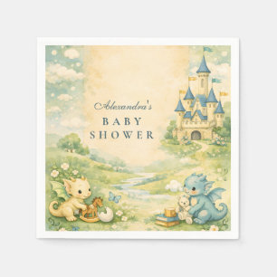 Little Dragon Storybook Baby Shower Napkin