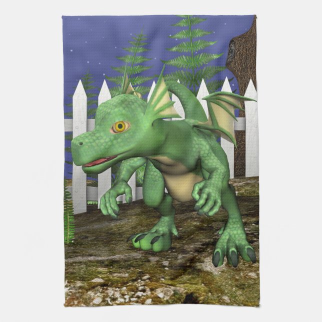 Little Dragon Tea Towel (Vertical)