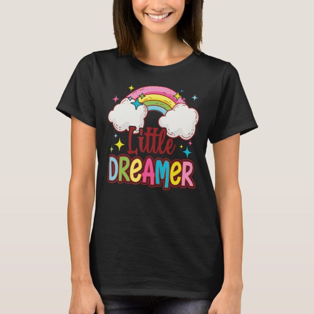 Little Dreamer Fluffy Cloud Rainbow T-Shirt (Front)