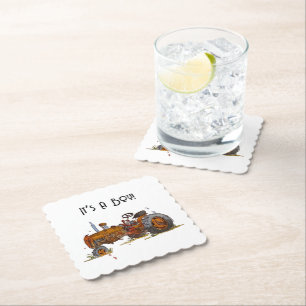 Little Driver On His Way Paper Coaster