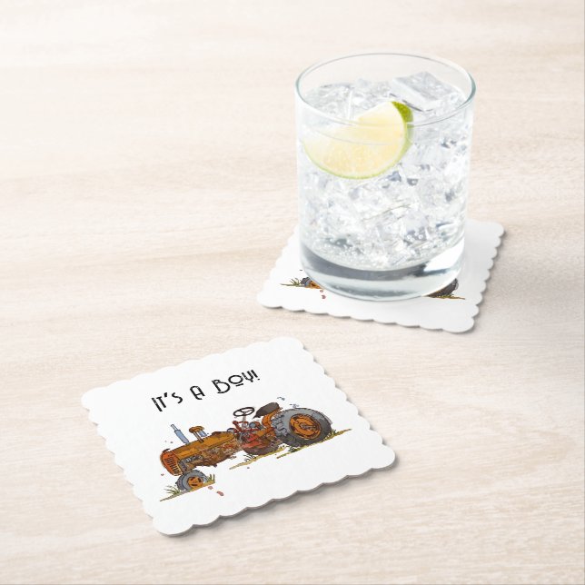 Little Driver On His Way Paper Coaster (Insitu)