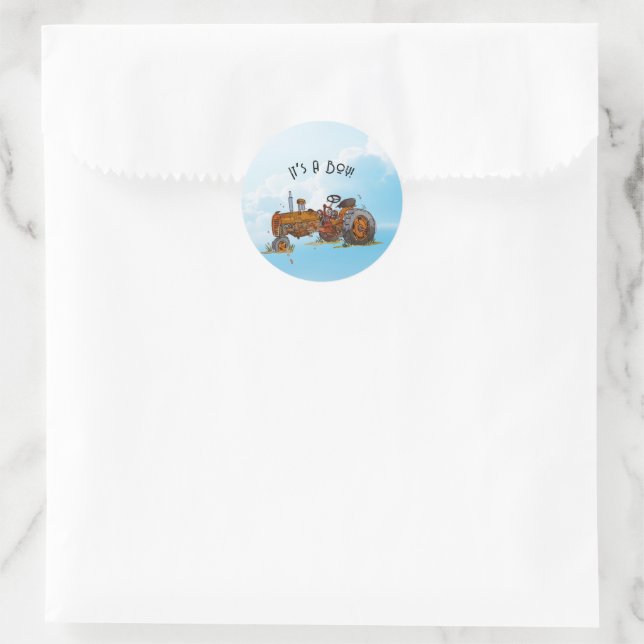 Little Driver on the Way Classic Round Sticker (Bag)