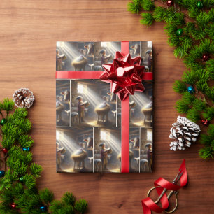 Little Drummer Boy In a Barn Stable Wrapping Paper