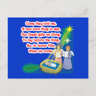 Little Drummer Boy Lyrics on T shirts and Gifts Postcard