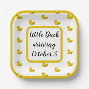 Little Duck Baby Shower Invitation Paper Plate