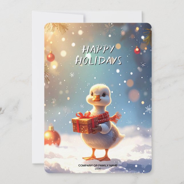 Little Duck Christmas Holiday Card (Front)