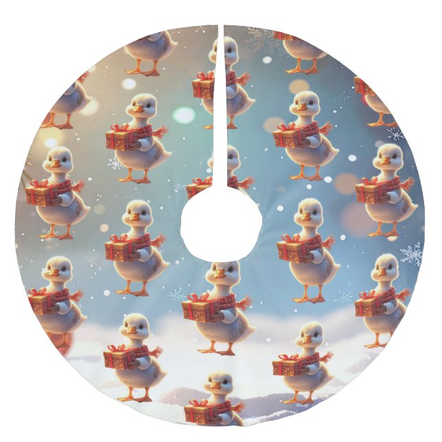 Little Duck Christmas Tree Skirt (Front)