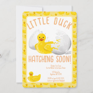 Little Duck Hatching Soon Baby Shower Invitation