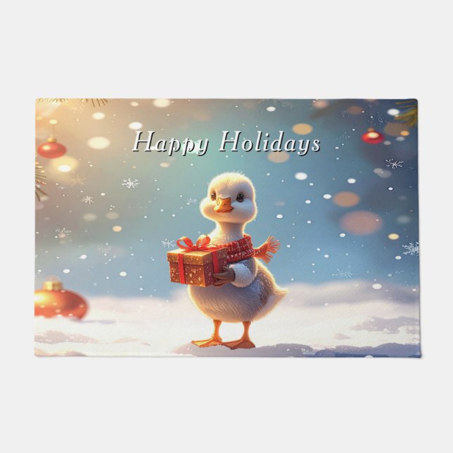 Little Duck Holiday Doormat (Front)