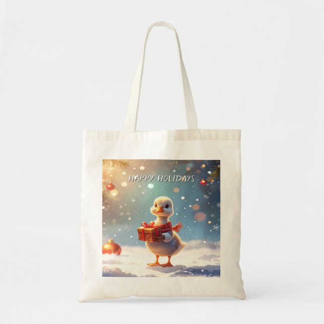 Little Duck Holiday Tote Bag (Front)