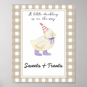 Little duck - sweets and treats baby shower poster