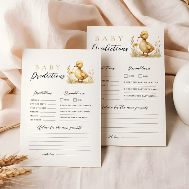 Little Duckling Baby Shower Prediction Advice Game Stationery (Creator Uploaded)