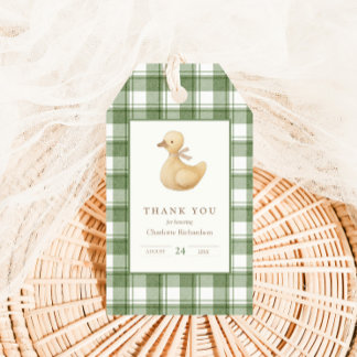 Little Duckling | Classic Neutral Gingham Favour Gift Tags