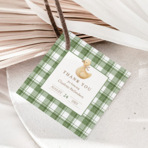 Little Duckling   Classic Neutral Gingham Favour Tags