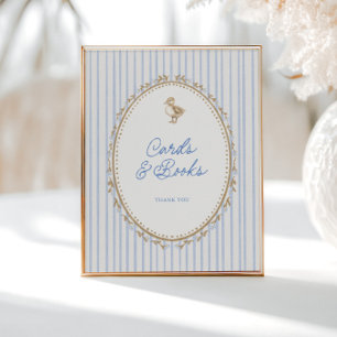 Little Duckling Cottage Blue Cards and Books Poster