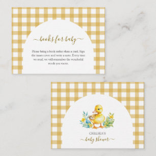 Little Duckling Duck Baby Shower Books For Baby Enclosure Card