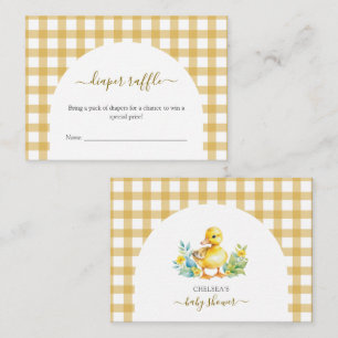 Little Duckling Duck Baby Shower Diaper Raffle Enclosure Card