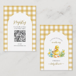 Little Duckling Duck Baby Shower Registry QR code Enclosure Card