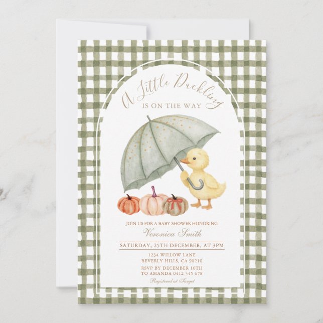 Little Duckling Fall Baby Shower Invitation (Front)