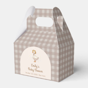 Little Duckling Farmhouse Gingham Baby Shower  Favour Box