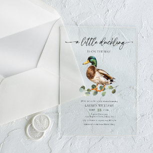 Little Duckling Is On The Way Duck Baby Shower Acrylic Invitations