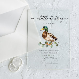 Little Duckling Is On The Way Duck Baby Shower Acrylic Invitations