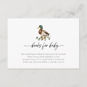 Little Ducklings Duck Baby Shower Book Request Enclosure Card