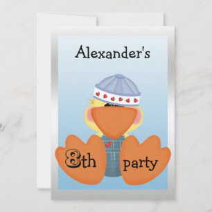 Little Ducks, Love Hearts & Boats 8th Birthday Invitation
