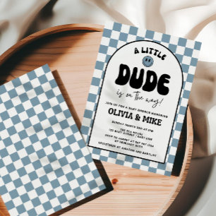 Little Dude Baby Shower Invitation, Rad Little Dud Invitation