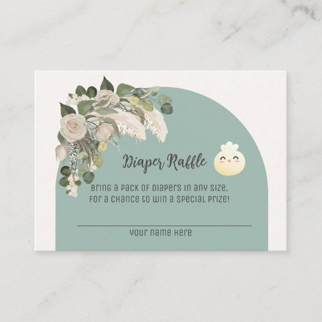 Little Dumpling Baby Shower Diaper Raffle Card (Front)