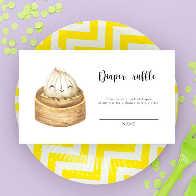 Little dumpling baby shower - diaper raffle enclosure card (Creator Uploaded)