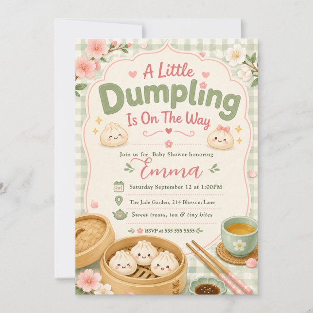 Little Dumpling Baby Shower Invitation (Front)