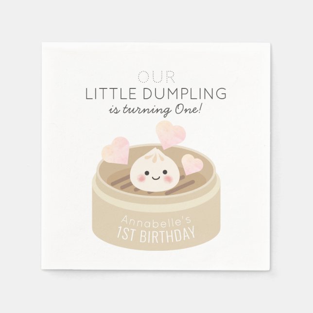 Little Dumpling Birthday Napkin (Front)