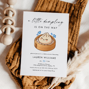 Little Dumpling Blue Boy Baby Shower Invitation
