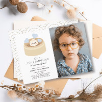 Little Dumpling Blue Boy Birthday Photo